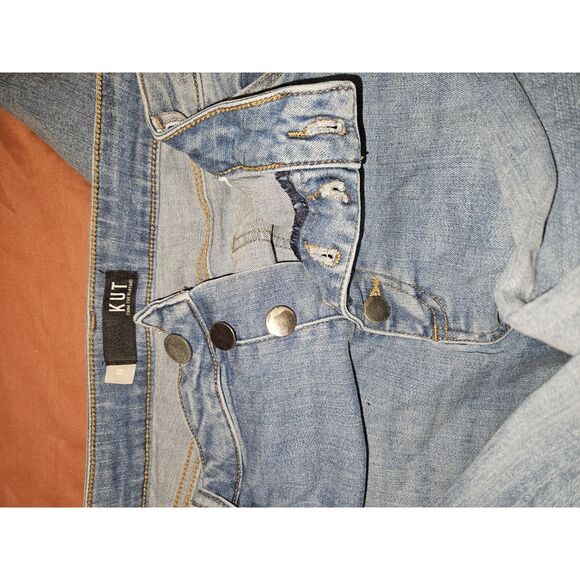 Kut From The Kloth Blue Jeans Button Fly Size16 Plus Size Distressed - Picture 6 of 8